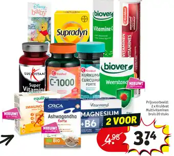 Kruidvat Prijsvoorbeeld: 2 x Kruidvat Multivitaminen bruis aanbieding