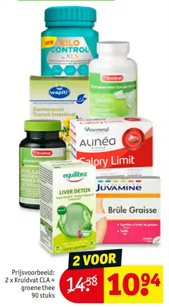 Kruidvat Prijsvoorbeeld: 2 x Kruidvat CLA + groene thee aanbieding