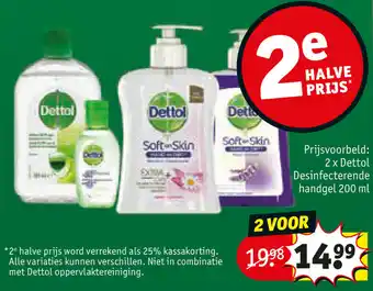 Kruidvat Prijsvoorbeeld: 2 x Dettol Desinfecterende handgel 200ml aanbieding