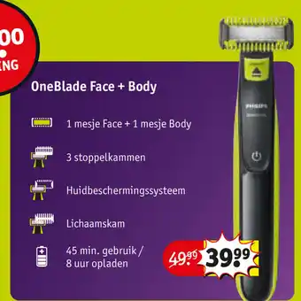 Kruidvat OneBlade Face + Body aanbieding