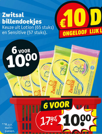 Kruidvat Zwitsal billendoekjes aanbieding