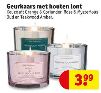 Kruidvat Geurkaars met houten lont aanbieding
