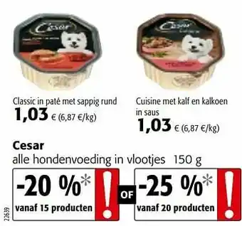 Colruyt Cesar alle hondenvoeding in vlootjes aanbieding