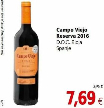 Colruyt Campo viejo reserva 2016 d.o.c. rioja spanje aanbieding