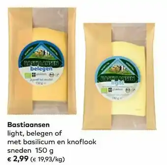 Bio Planet Bastiaansen light belegen of met basilicum en knoflook sneden aanbieding