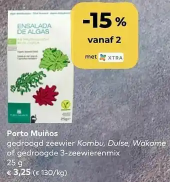 Bio Planet Porto muiños gedroogd zeewier kombu dulse wakame of gedroogde 3-zeewierenmix aanbieding