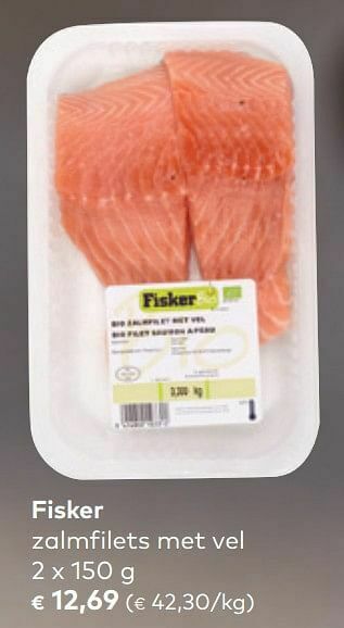 Bio Planet Fisker zalmfilets met vel aanbieding
