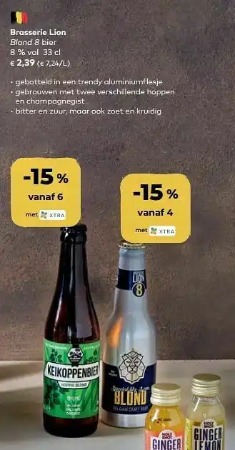 Bio Planet Brasserie lion blond 8 bier aanbieding