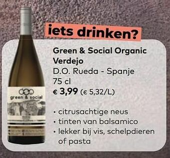 Bio Planet Green + social organic verdejo d.o. rueda - spanje aanbieding