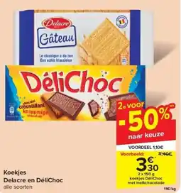 Carrefour Koekjes Delacre en DéliChoc aanbieding