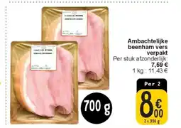 Ambachtelijke beenham vers verpakt