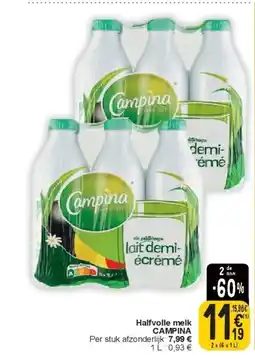 Cora Halfvolle melk CAMPINA aanbieding