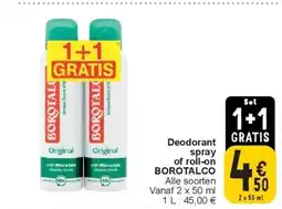 Cora Deodorant spray of roll-on BOROTALCO aanbieding