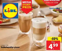 Lidl Livarno home dubbelwandige glazen aanbieding