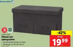 Lidl Livarno home zitbank met opbergruimte aanbieding