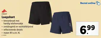 Lidl Crivit loopshort aanbieding