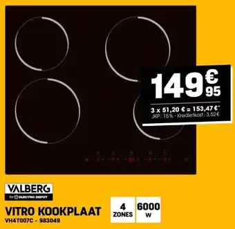 Electro Depot VITRO KOOKPLAAT aanbieding