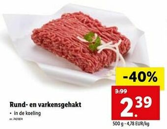 Lidl Rund- en varkensgehakt aanbieding