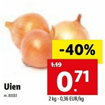 Lidl Uien aanbieding