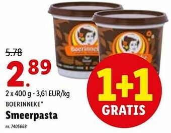 Lidl Smeerpasta aanbieding