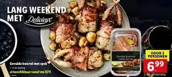 Lidl Gevulde kwartel met spek aanbieding