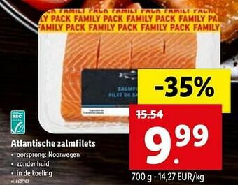 Lidl Atlantische zalmfilets aanbieding