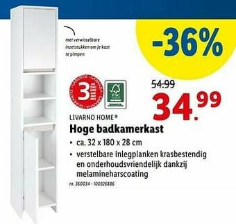 Lidl Hoge badkamerkast aanbieding