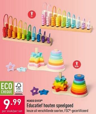 ALDI Educatief houten speelgoed aanbieding