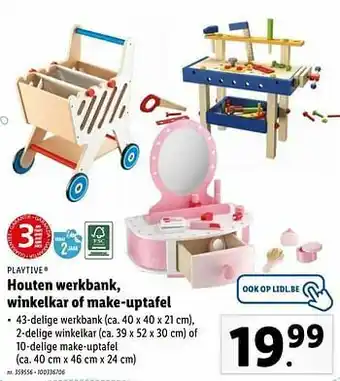 Lidl Houten werkbank, winkelkar of make-uptafel aanbieding