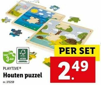 Lidl Houten puzzel aanbieding