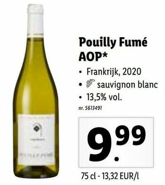 Lidl Pouilly fumé aop aanbieding