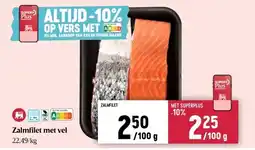 Delhaize Zalmfilet met vel aanbieding