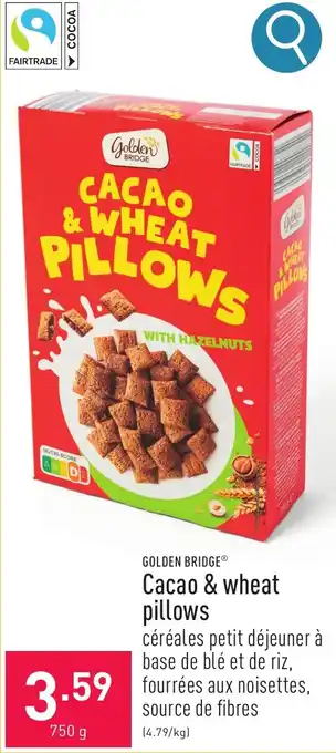 ALDI GOLDEN BRIDGE Cacao & wheat pillows aanbieding