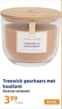 Action Treewick geurkaars met houtlont aanbieding