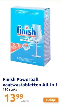 Action Finish Powerball vaatwastabletten All-in 1 aanbieding