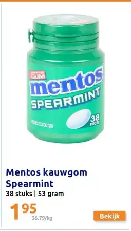 Action Mentos kauwgom Spearmint aanbieding