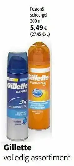 Colruyt Gillette fusion5 scheergel aanbieding