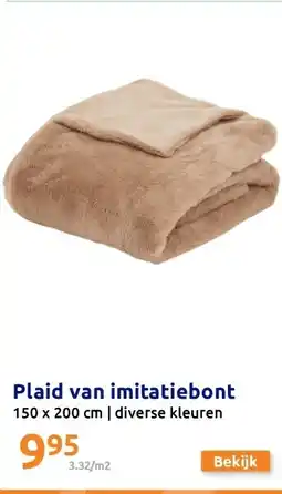 Action Plaid van imitatiebont aanbieding