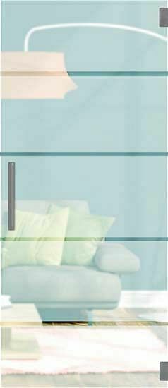 Zelfbouwmarkt Glazen Deur 8mm Mat+4 Heldere Lijnen Dusk 780mm-set Vierkant Inox Look aanbieding