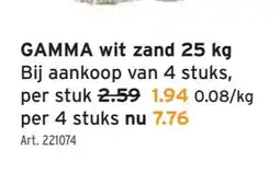 GAMMA GAMMA wit zand 25 kg aanbieding