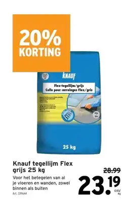 GAMMA Knauf tegellijm Flex grijs 25 kg aanbieding