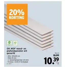 GAMMA OK MDF wand- en plafondpanelen wit aanbieding