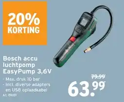 GAMMA Bosch accu luchtpomp EasyPump 3,6V aanbieding