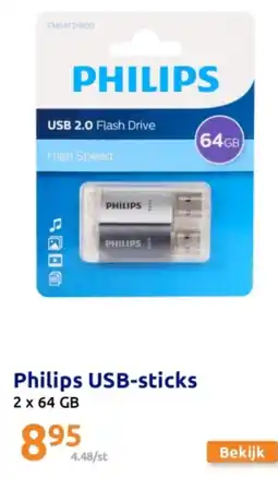 Action Philips USB-sticks aanbieding