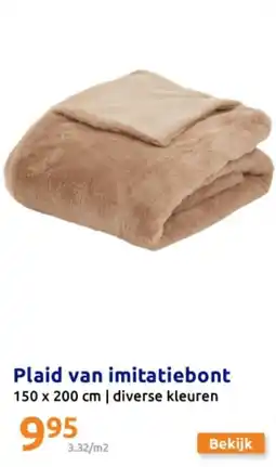 Action Plaid van imitatiebont aanbieding