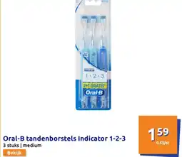 Action Oral-B tandenborstels Indicator 1-2-3 aanbieding