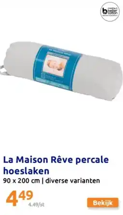 Action La Maison Rêve percale hoeslaken aanbieding