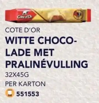 Bidfood Cote d'or witte chocolade met pralinévulling aanbieding