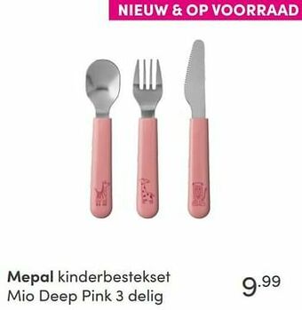 Baby & Tiener Mepal kinderbestekset mio deep pink aanbieding