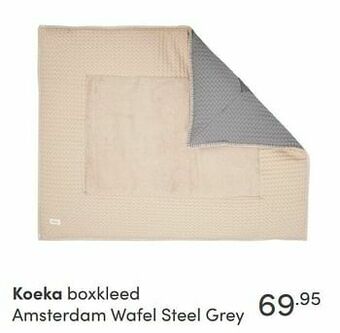 Baby & Tiener Koeka boxkleed amsterdam wafel steel grey aanbieding